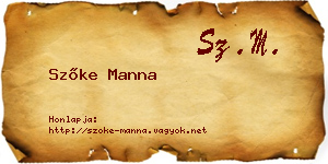 Szőke Manna névjegykártya