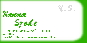 manna szoke business card